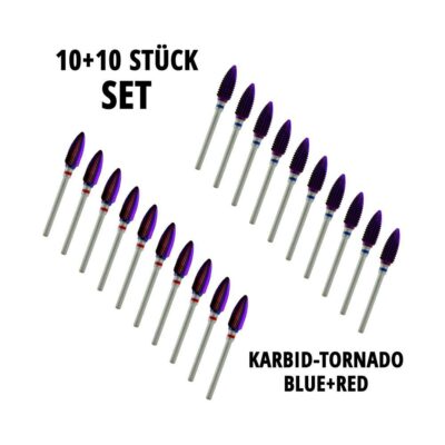SET 10+10 Stk x 6,0 mm KARBID-TORNADO BLUE (1170545) + RED (1170546)